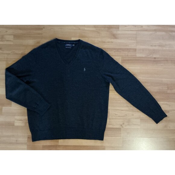 Polo Ralph Lauren Men's Sweater Size L  V-Neck Washable Merino Wool - Picture 3 of 10